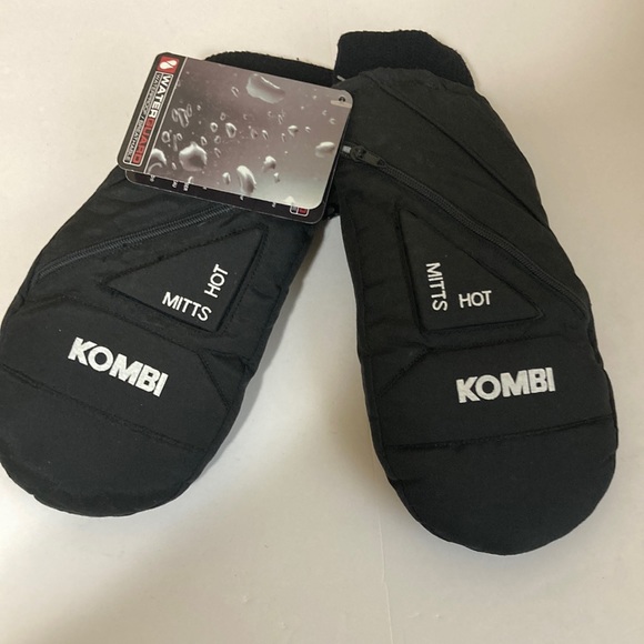 KOMBI Insulated HOT MITTS GLOVES Mittens POCKET FOR HEATER Leather L JUNIOR. New - Picture 1 of 4